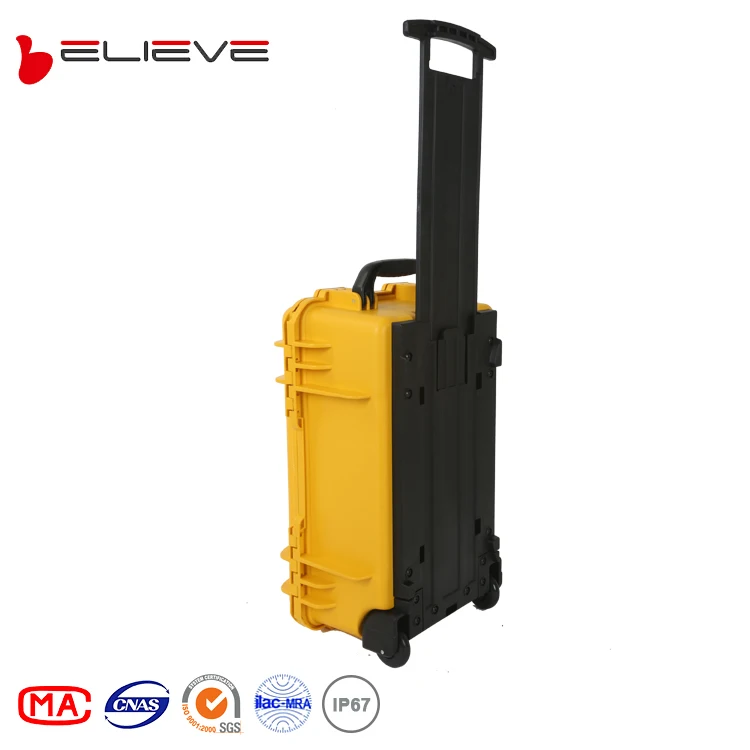 595x387x245MM Amarelo IP68 Caixa de arma rígida de plástico à prova d'água com caixa de ferramentas OEM personalizável de espuma