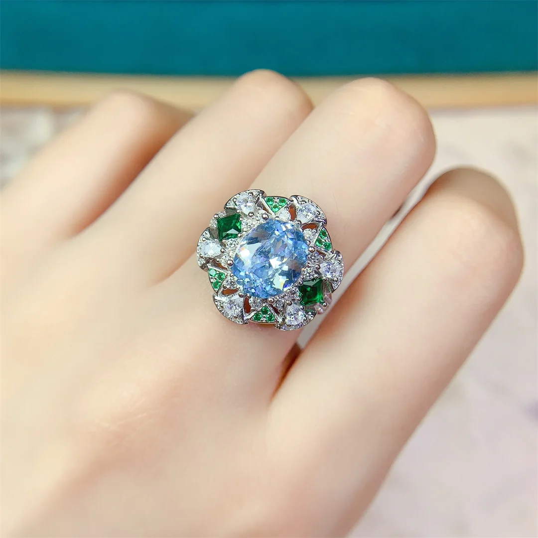 Natural Topaz S925 Sterling Silver Ring for Women Sparkling Elegance  Perfect for Parties Daily Wear To Enhance Your Charm