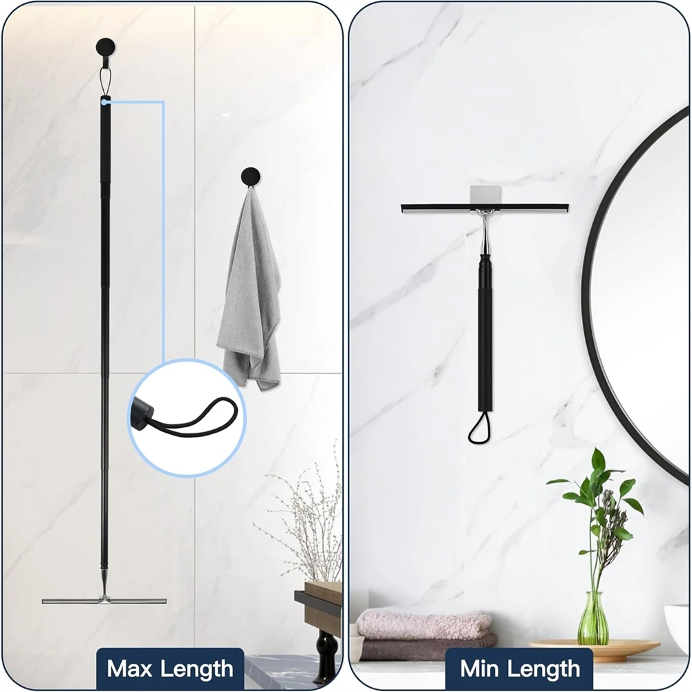 

AT51-Home Telescopic Window-Scraper 2 In 1 Window Cleaning Scraper Kit For Floor Tiles Walls Car Windshield