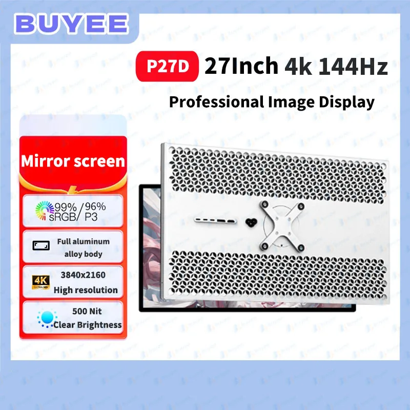 Monitor 27 Inci P27D 4K144Hz 3840x2160 HDMI 2.1 DP 1.4 Port USB-C Monitor Gaming HD Layar HDR10 IPS Panel GLOSSY