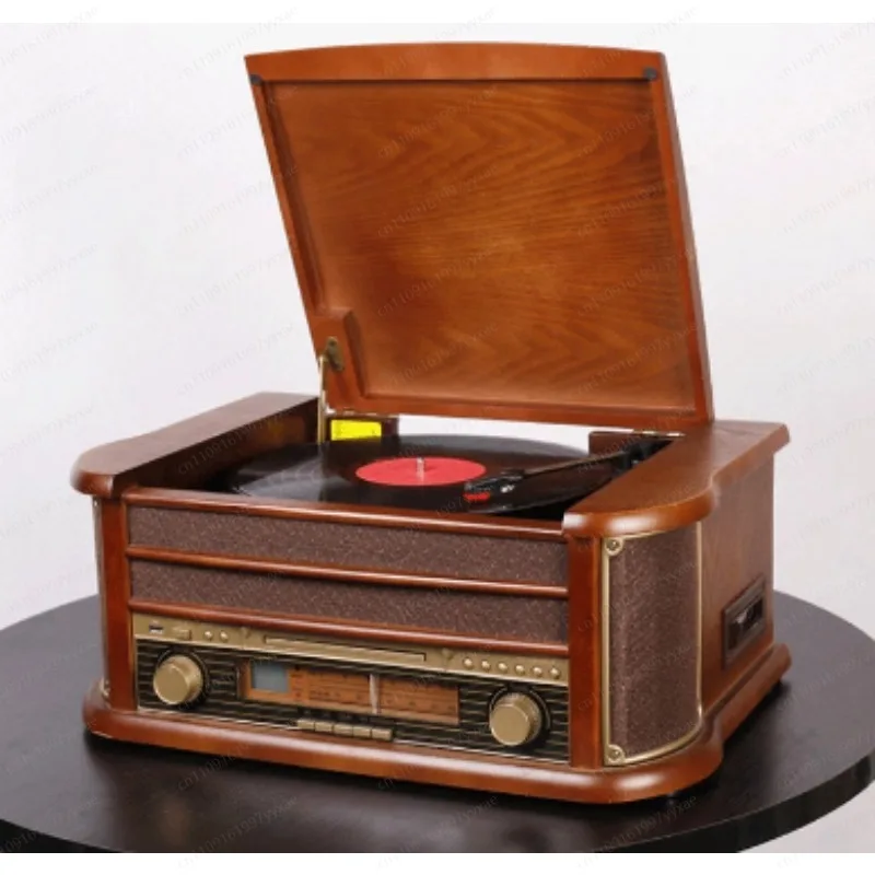 Classic Retro Vinyl Record Player Nostalgic Record Player CD Tape Recording Multi-function Machine Bluetooth Speaker