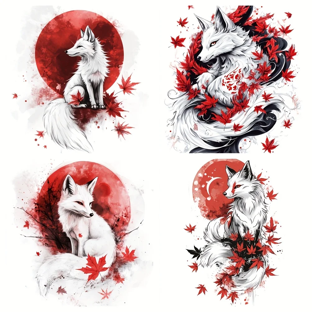 Japanese White Fox Kitsune Decal, Waterproof Vinyl Sticker for Car Motorcycle Windshield Bumper