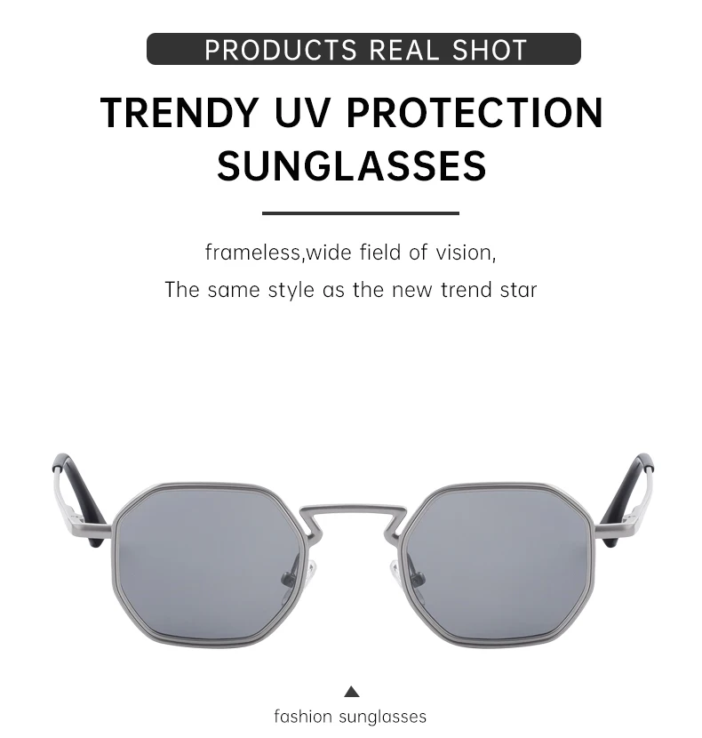 Kleine Polygon-Metall-Sonnenbrille im Punk-Stil für Herren 2026 Luxusmarke Vintage Sonnenbrille Männliche Mode Outdoor-Brillen UV400 – Detail 8