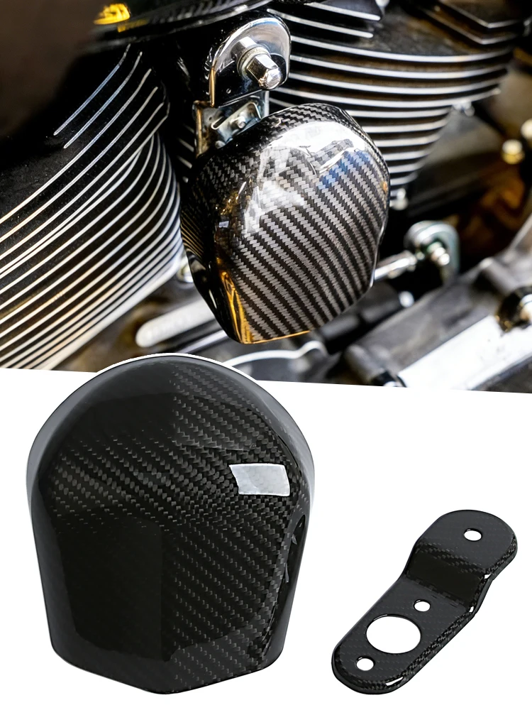 Koolstofvezel claxonkap & beugelbevestiging voor Harley Touring Electra Ultra Glide Road Street Glide Road King en Trike 1993-2023 - afbeelding 2
