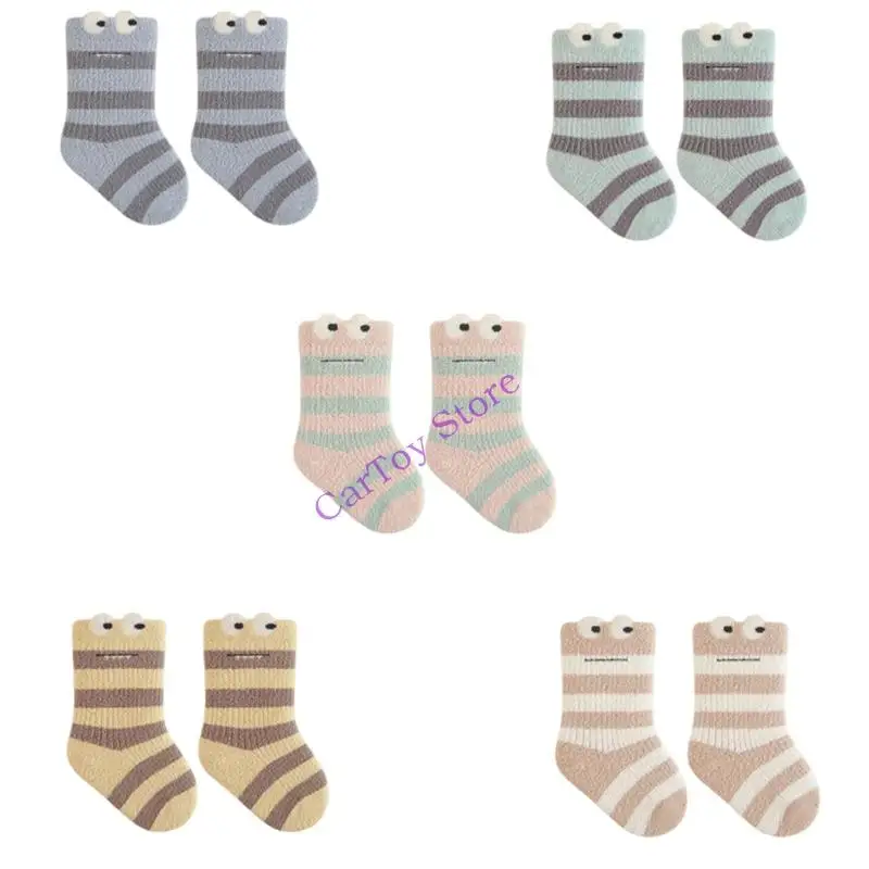 جوارب شتوية ناعمة للتدفئة في منتصف الساق، مبطنة بالقطيفة، وقت لعب مريح للأطفال من عمر عامين فما فوق