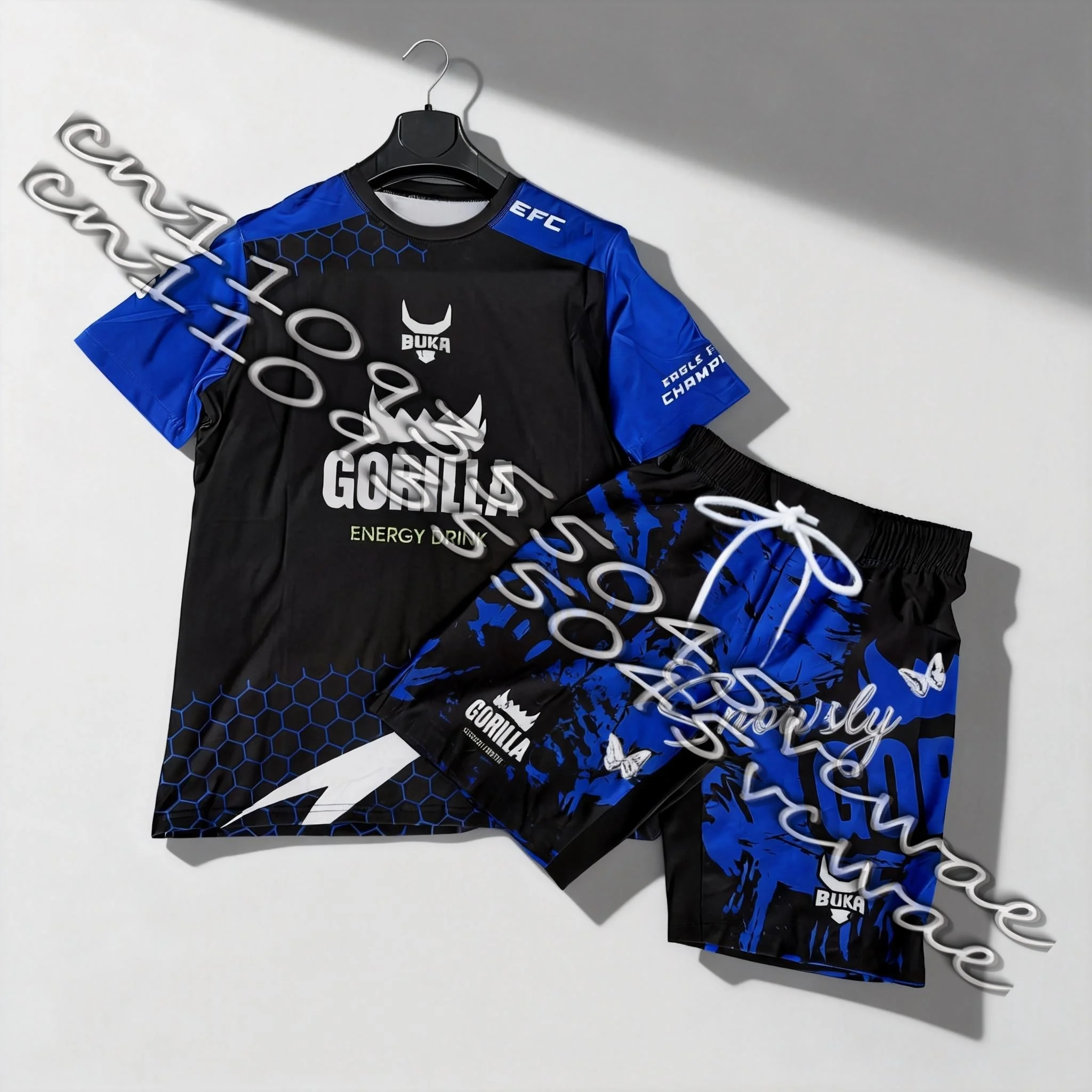 

Новый дышащий спортивный комплект для бокса и фитнеса (футболка и шорты) для мужчин: быстросохнущий, для тренировок, бега, с коротким рукавом, MOTO