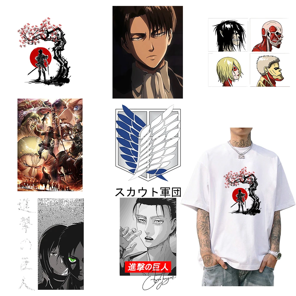 Attack on Titan pattern Heat Transfer Clothing Patch Iron On Transfer For Clothing t Shirt Ironing Stickers Applique