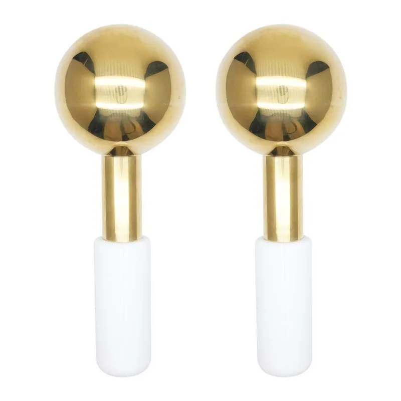 ความงามพลังงานคริสตัลบอลลูกบอลนวดหน้าสแตนเลสสตีลลูกโลกน้ําแข็ง Roller Lifting กําจัดริ้วรอย Skin Care เครื่องมือ