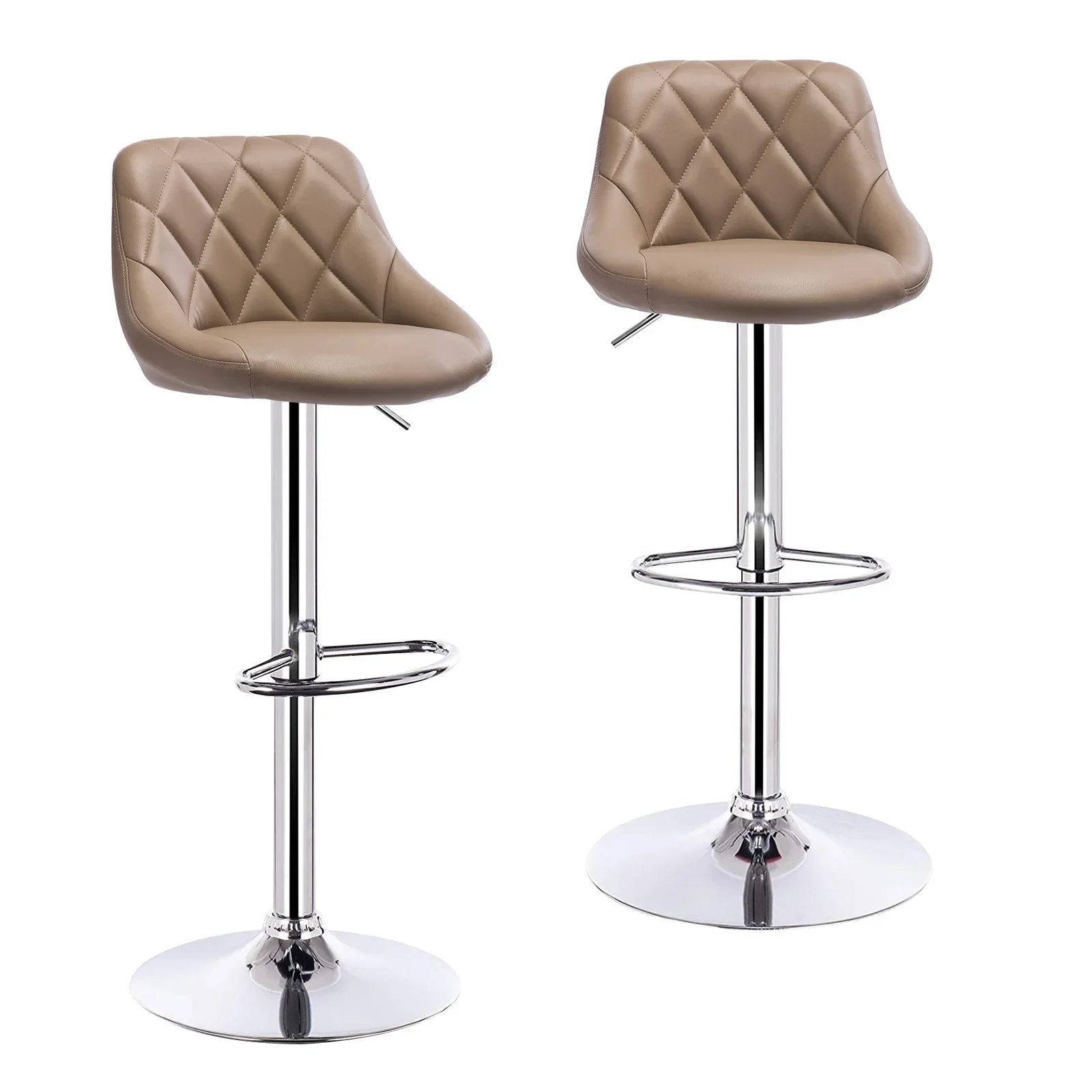 WOLTU 2 stks/set Draaibare Barstoelen Fluweel/Leer Roterende Barkruk In Hoogte Verstelbare Lifting Hoge Kruk met Voetsteun voor Thuis