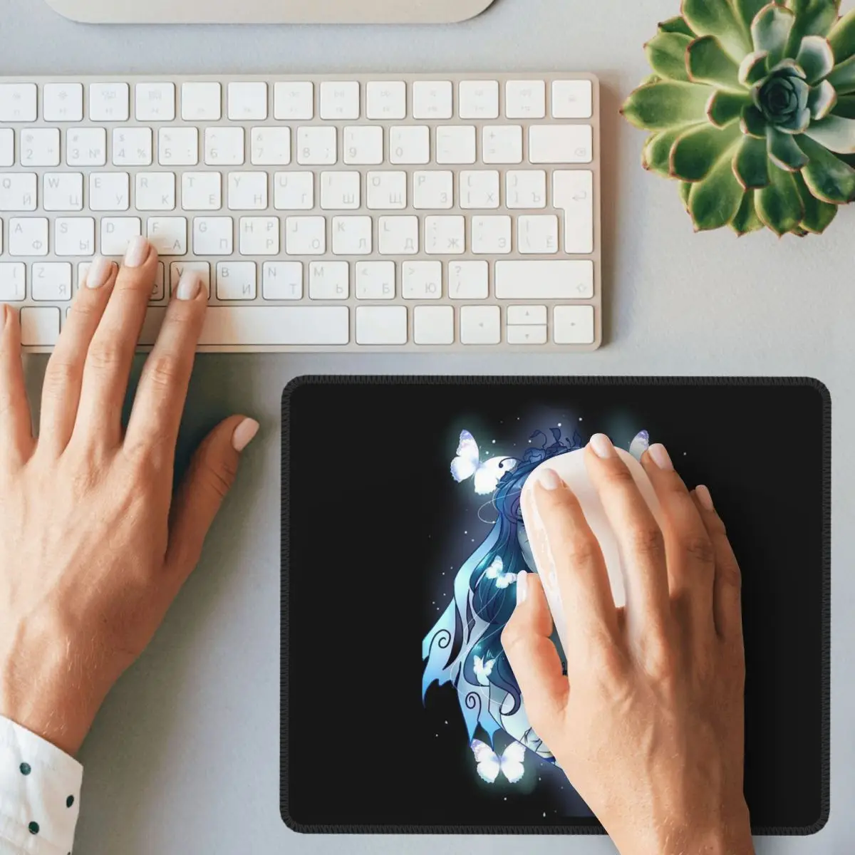 Halloween filme cadáver noiva fantasma tim burton mouse pad teclado de computador tapete de mesa de jogos tapetes de mesa de escritório