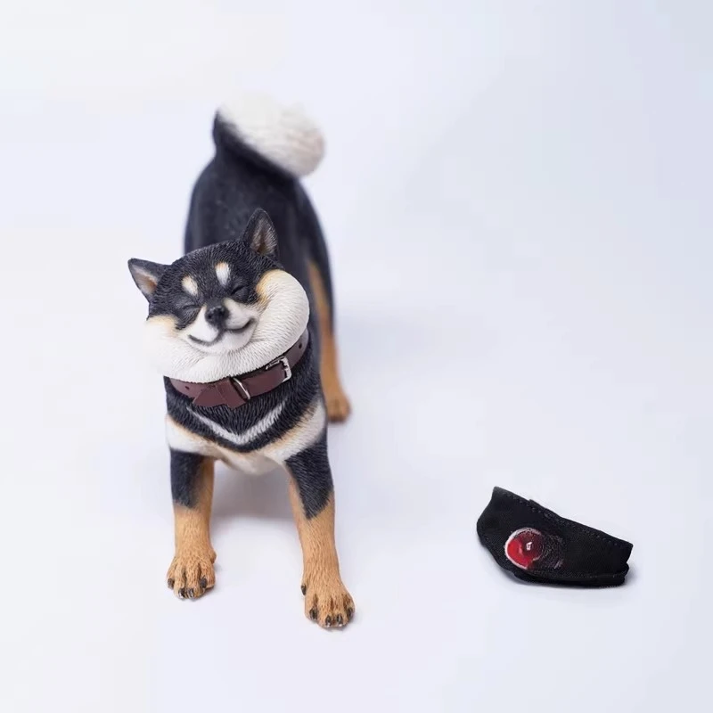 JXK Handgefertigtes 1/6 Maßstab Harz-Tiermodell: Spielvoller Shiba Inu Hund mit Schal für Desktop-Display und Sammlung – Detail 10