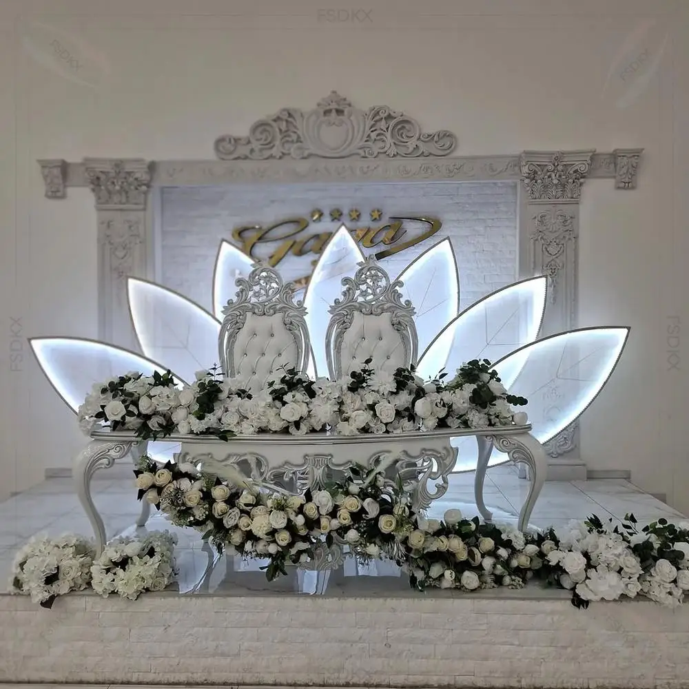 

FSDKX Most Popular Acrylic Backdrop Wedding Decoration Light Backdrop Custom High Quality Wedding Lotus Backdrop