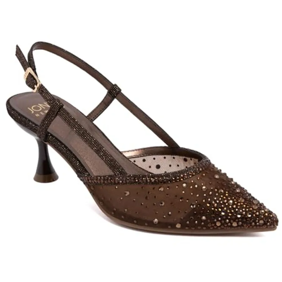 

Jones New York Women's Pointed Toe Slingback Kitten Heels, Comfortable Dress Pumps with Adjustable Buckle, Elegant Low Heel Sho