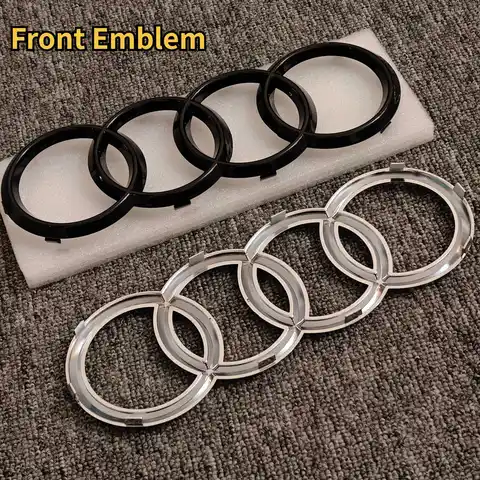 자동차 전면 그릴 4 링 엠블럼 아우디 A3 A4 A5 A6 A7 A8 TT S3 S4 S5 S6 RS3 RS4 RS5 RS6 Q3 Q5 Q7 뒷 트렁크 배지 자동차 로고 배지