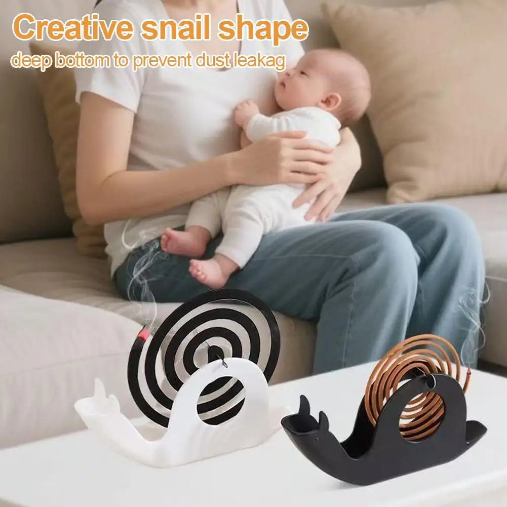 Creative Snail Shape Mosquito Coil Holder Plastic Fireproof Anti-Hot Mosquito Coil Tray Incense Stand for Home Bedroom