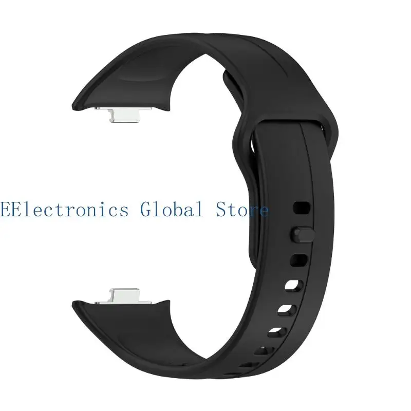 462B Solid-Color Replacement Band for Watch 6 Active with Fixed Metal Attachments and Adjustable Silicone Construction
