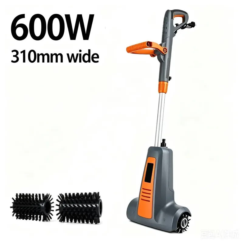 600W Electric Floor Scrubber with Water Spray Corded Cleaning Brush for Stone Wood Deck Garden Yard Outdoor Surface