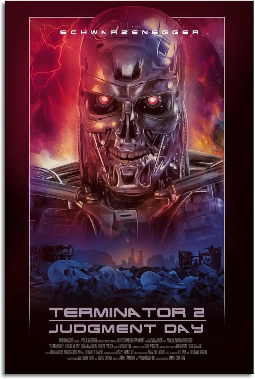 PAMVINT Terminator Poster Terminator：2 Judgment Day Canvas Prints Classic Movie Wall Art For Home Office Living Room Decorations