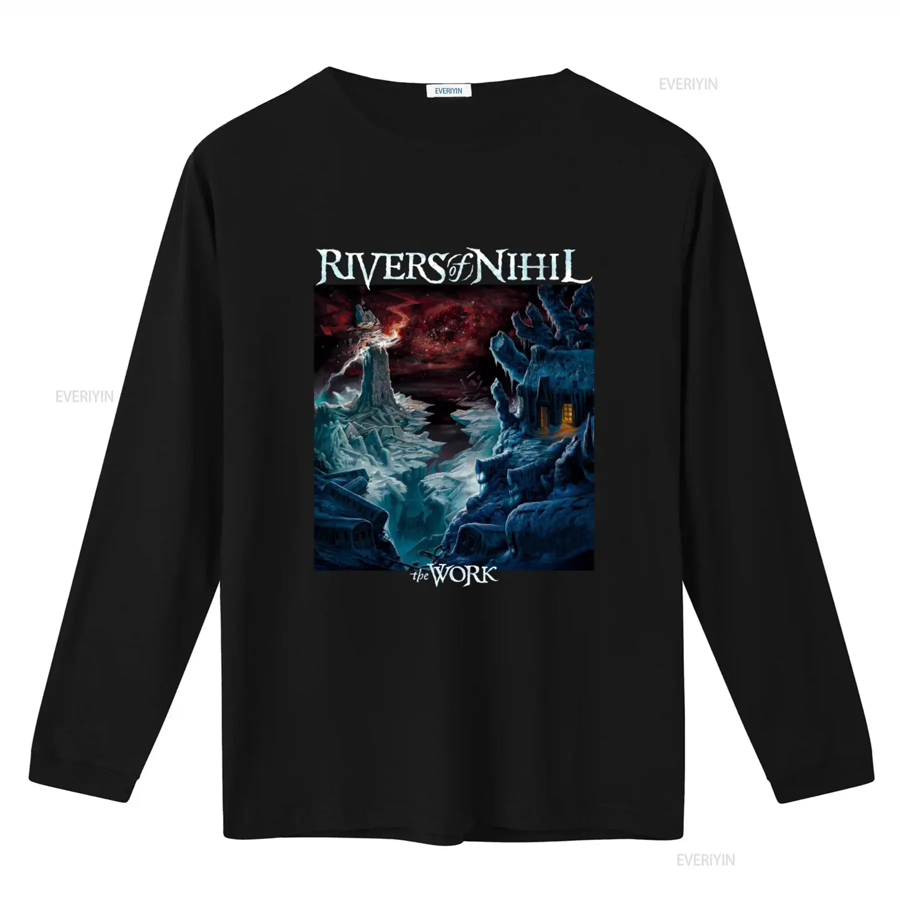 RIVERS OF NIHIL 'The Work' T Shirt for Men Ice Fantasy Design Unique Print vintage Washed Soft Stretched Versatile