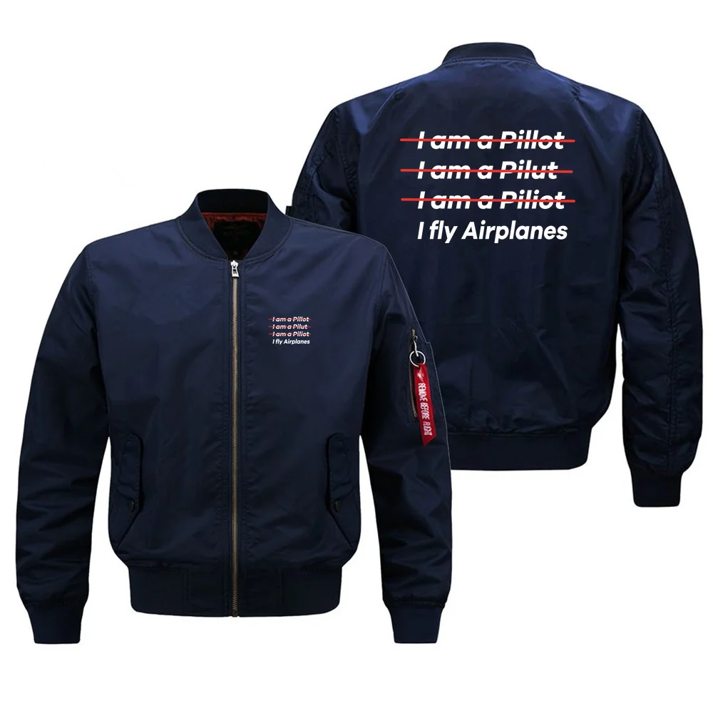 I Fly Airplanes Aviation Pilots Ma1 Bomber Jacket Coats for Men Outdoor Military Man Baseball Jacket