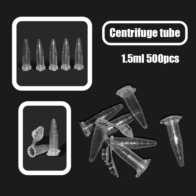 1000PCS 1.5ML With Scale Lab centrifugal tubes with pointed bottom and cap Centrifuge Tubes Laboratory Supplies