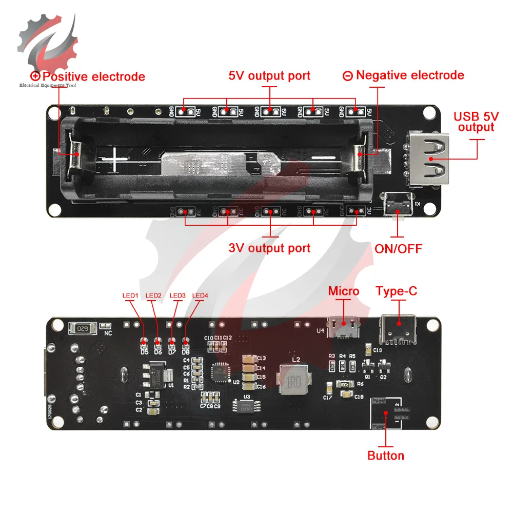 WeMos D1 ESP32 ESP32S for Raspberry Pi 18650 Battery Charger Shield Board V3 Micro USB Type-C 5V 2A/3V 1A Output for Arduino