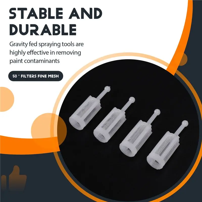 A27F-50Pcs Universal Gravity Spray Tool Filters Fine Mesh, Disposable Gravity Feed Spray Tool Paint Strainer Reduce Clogging