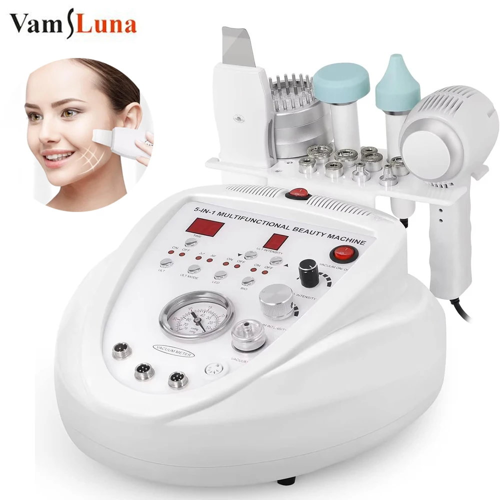 5 in 1 Dermabrasie Diamant Microdermabrasie Machine Huid Scrubber Zorg Schoonheid Gezicht Lifting Peeling Comedondrukker Tool