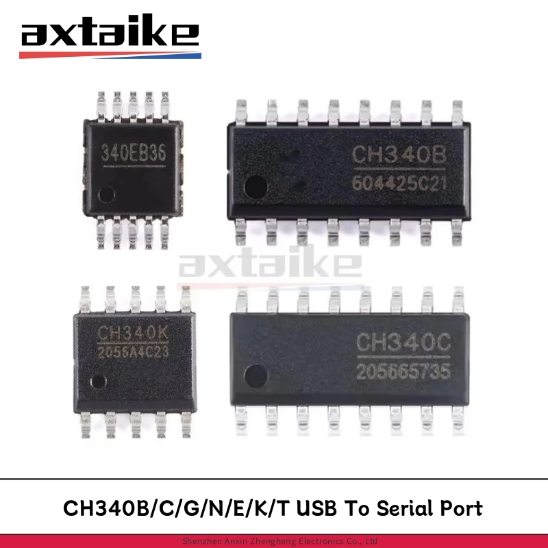 10PCS CH340 CH340B CH340C CH340G SOP-16 CH340N SOP8 CH340E MSOP10 CH340K ESOP10 CH340T SSOP20 SMD IC USB To Serial Port Chip