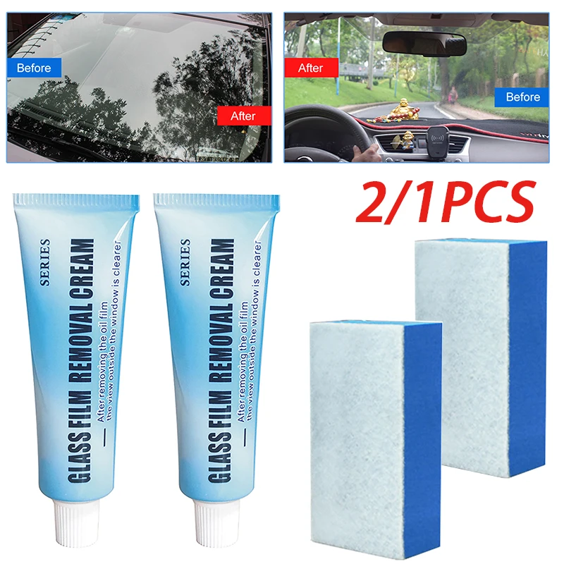 

1/2PCS Oil Film Remover Car Glass Polishing Degreaser Cleaner Oil Film Clean Removing Paste Auto Windshield Window Cleaner