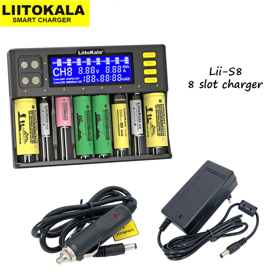 Liitokala Lii-500/Lii-202/Lii-100/Lii-300 1.2V/3.7V 18650/26650/18350/16340/18500/AA/AAA NiMH lithium battery Charger lii500