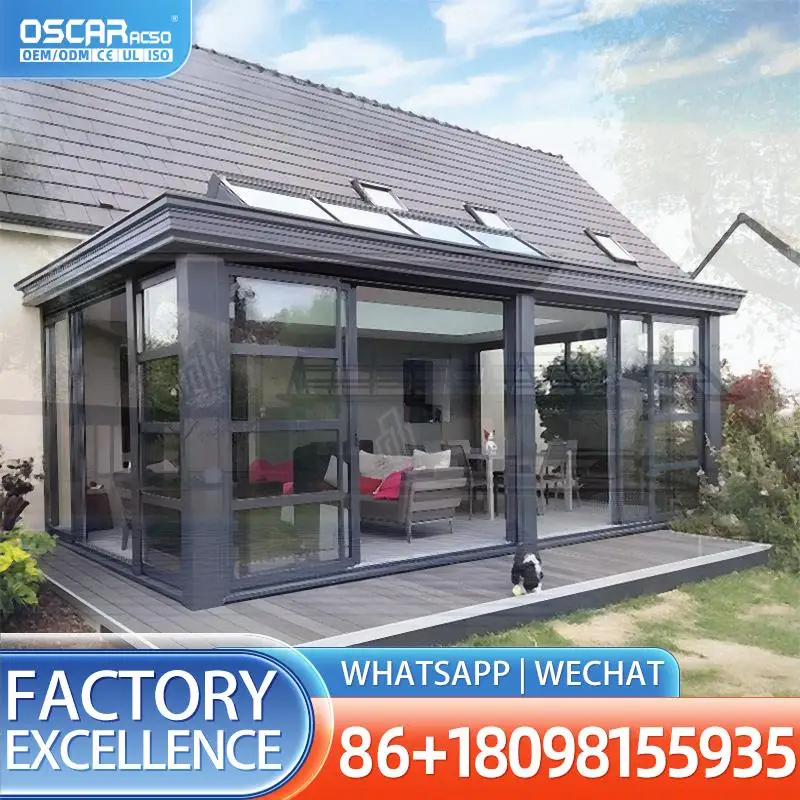 All Season Aluminum Waterproof Sliding Glass Door Patio Enclosure for Sunroom in Villa Outdoor Party and Weddings sunroom