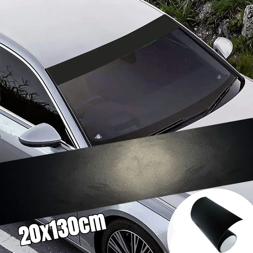 1pc Universal Auto Exterior Accessories Car Matte Black Sun Strip Decoration Styling Car Van Windscreen Sunstrip Car Stickers
