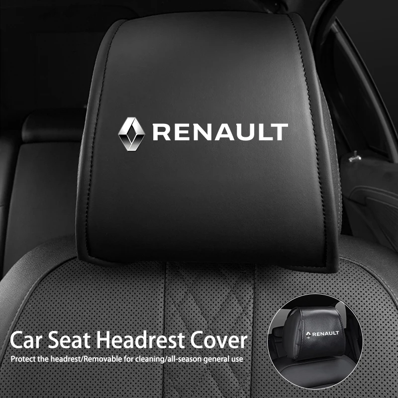 Car Seat Headrest Auto Pillow Case Neck Cover Accessories For Renault ZOE QM6 Austral Kardian Rafale Kangoo Arkana Clio Koleos