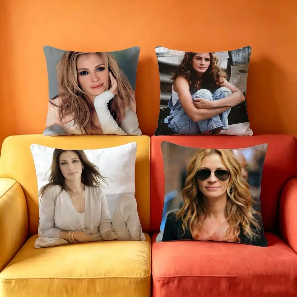 J-Julia Roberts Square Double-Sided printed Pillow Case Bedroom Bedside Pillow Sofa Cushion Cover