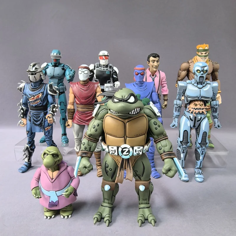 

Mutant Turtles Characters Action Figures Shredder Model Doll Comic Style Desktop Ornament Collection Toy Gifts No accessories