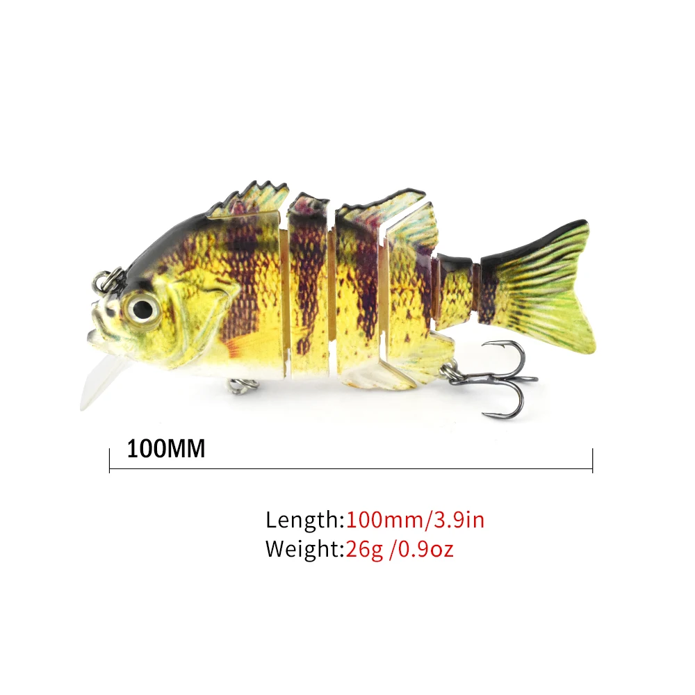 4 Inch Floating Jointed Lures Sunfish Wobblers Rapid Sinking Lure Suitable For Freshwater Saltwater Fishing Artificial Bait