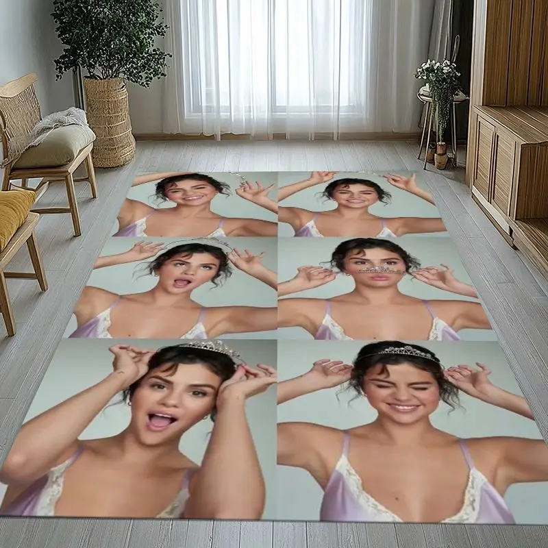 Selena Gomez Meme Star Soft Non-Slip Large Area Rug for Living Room,Bedroom Playroom Carpet Mat for Sofa,Home Decor Gift