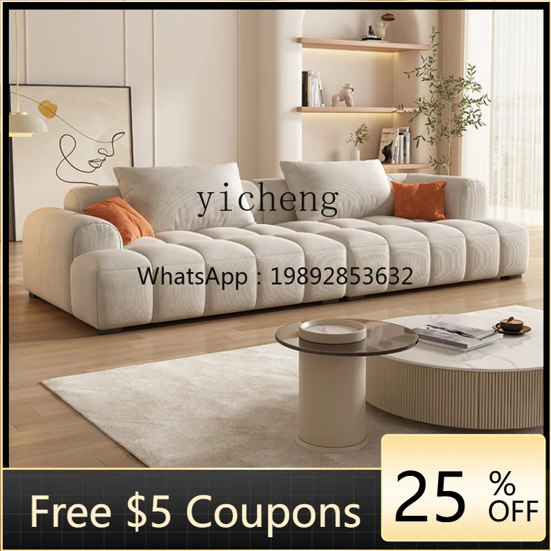 

N1 Fabric Cream Style Light Luxury Modern Living Room Sofa Straight Row Piano Keys Simple Small Apartment