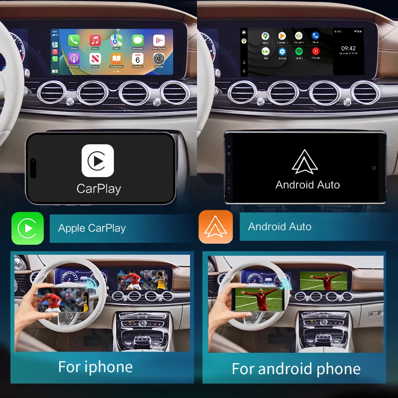 Bezprzewodowy CarPlay dla Mercedes Benz E / C Class W207 W213 W205, z funkcjami Android Auto Mirror Link AirPlay Car Play