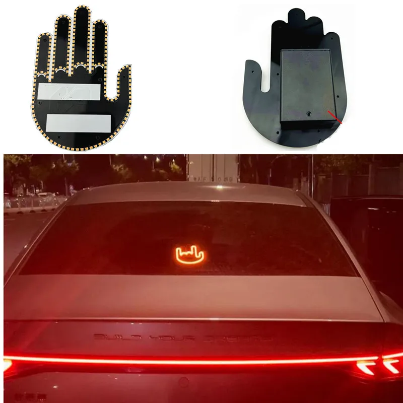 

Car Accessories Finger Light With Remote Control Car Gesture Remote Interactive Light Light Finger With Light Control Remote