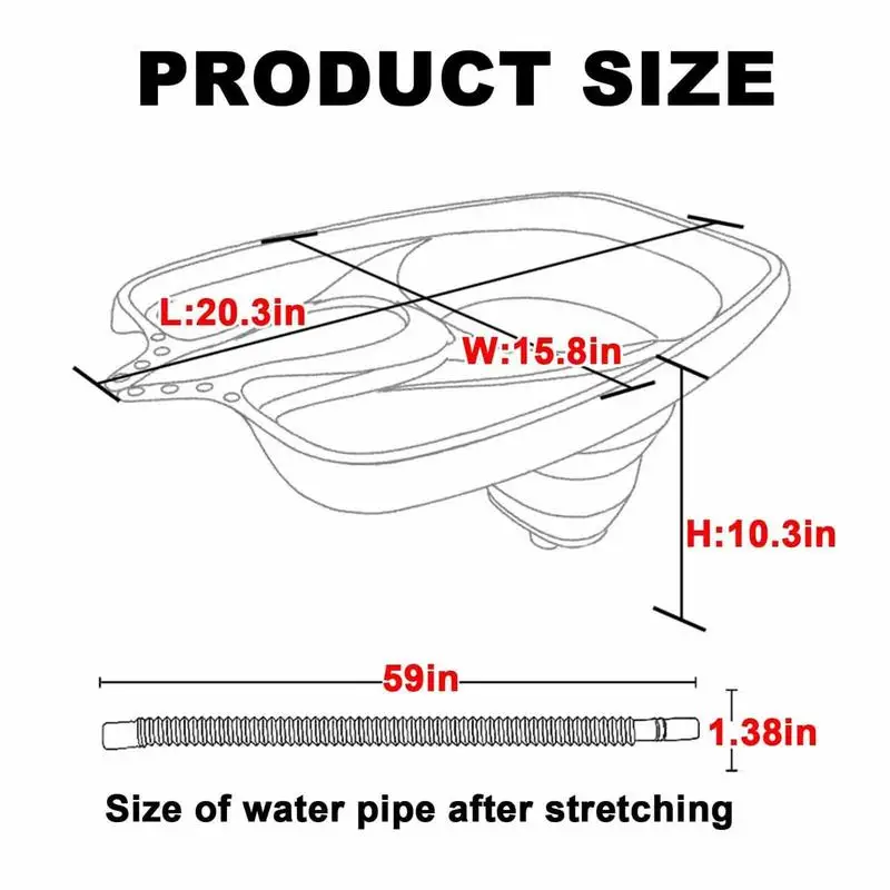 Elderly Disabled Pregnant Children Portable Hair Washing Tray Kit Inflatable Shampoo Basin Bowl for Bedside and in Bed