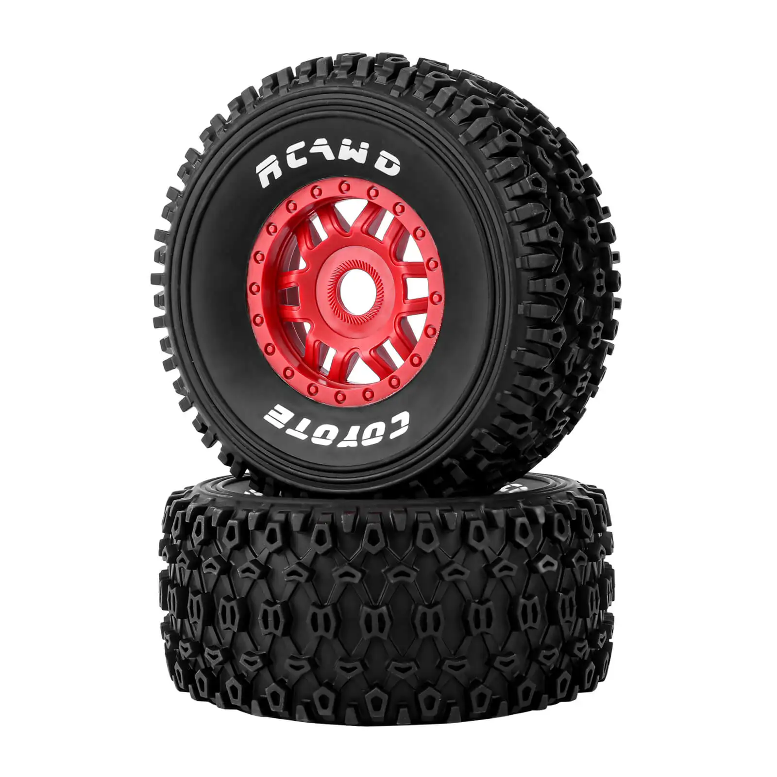 RCAWD 2 Stuks Wielbanden voor 1/8 Arrma Mojave 4S ARA4404 ARA550110 Upgrade Deel Hoge Tractie Duurzaam Voorgelijmd All Terrain Rubber