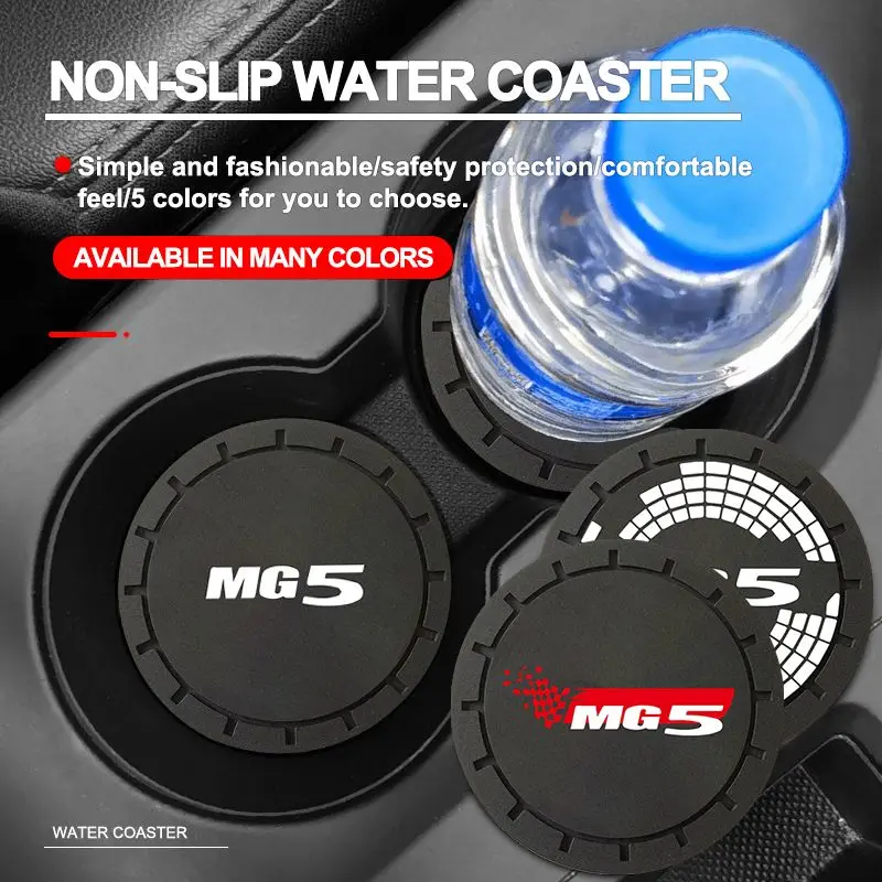 Car Coaster Water Cup Non-Slip Silica Gel Pad Holder Mat For MG Mg5 EV GT Spoiler 2013 2014 2021 2020 2023 Accessories