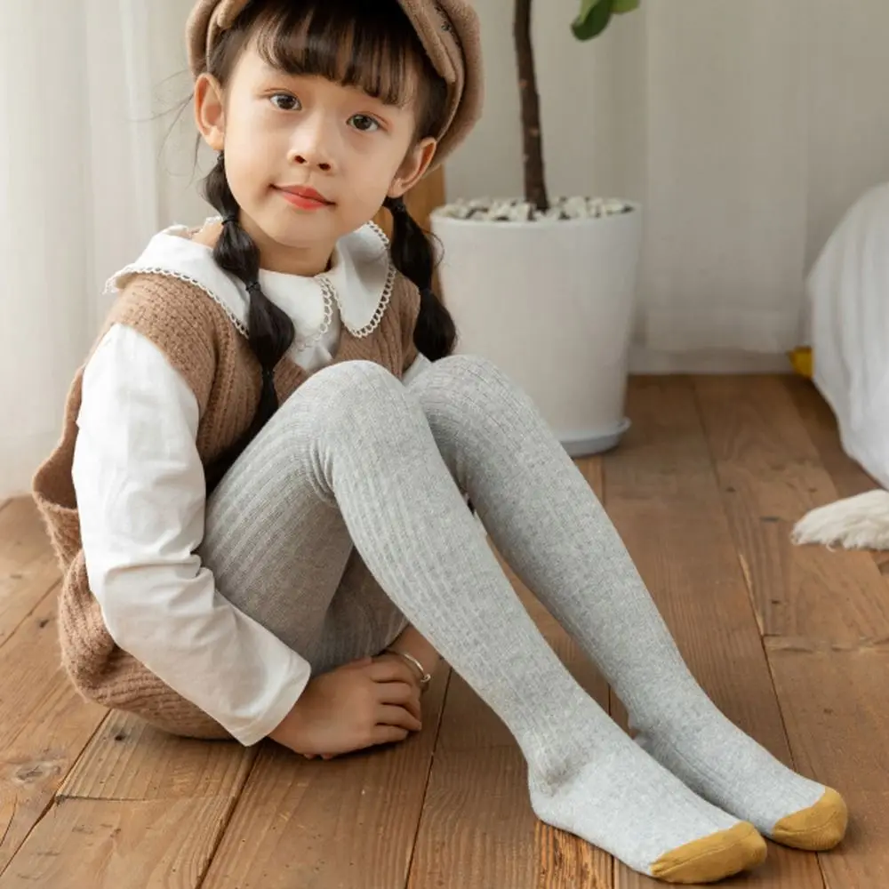 For 4-8years Old Cotton Warm Winter Candy Color Child Pantyhose Girl Knitted Tights Baby Stockings