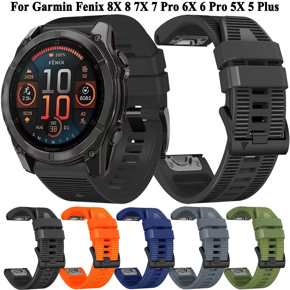 Synthetic Canvas Silicone Strap For Garmin Quickfit 26mm 22mm Fenix 8 E 7 7X 6X 6 Pro 5 5X Plus Epix Descent Wristband Bracelet