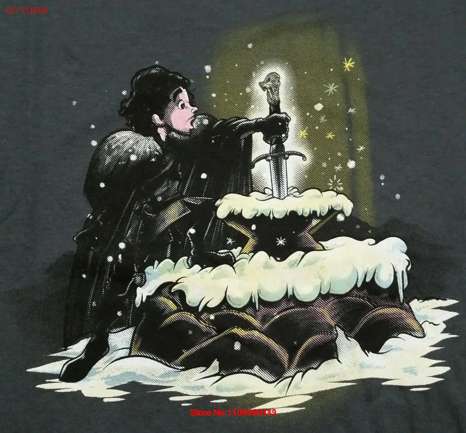 

Мужская рубашка среднего размера «Король в Север» Parody Mashup Teefury