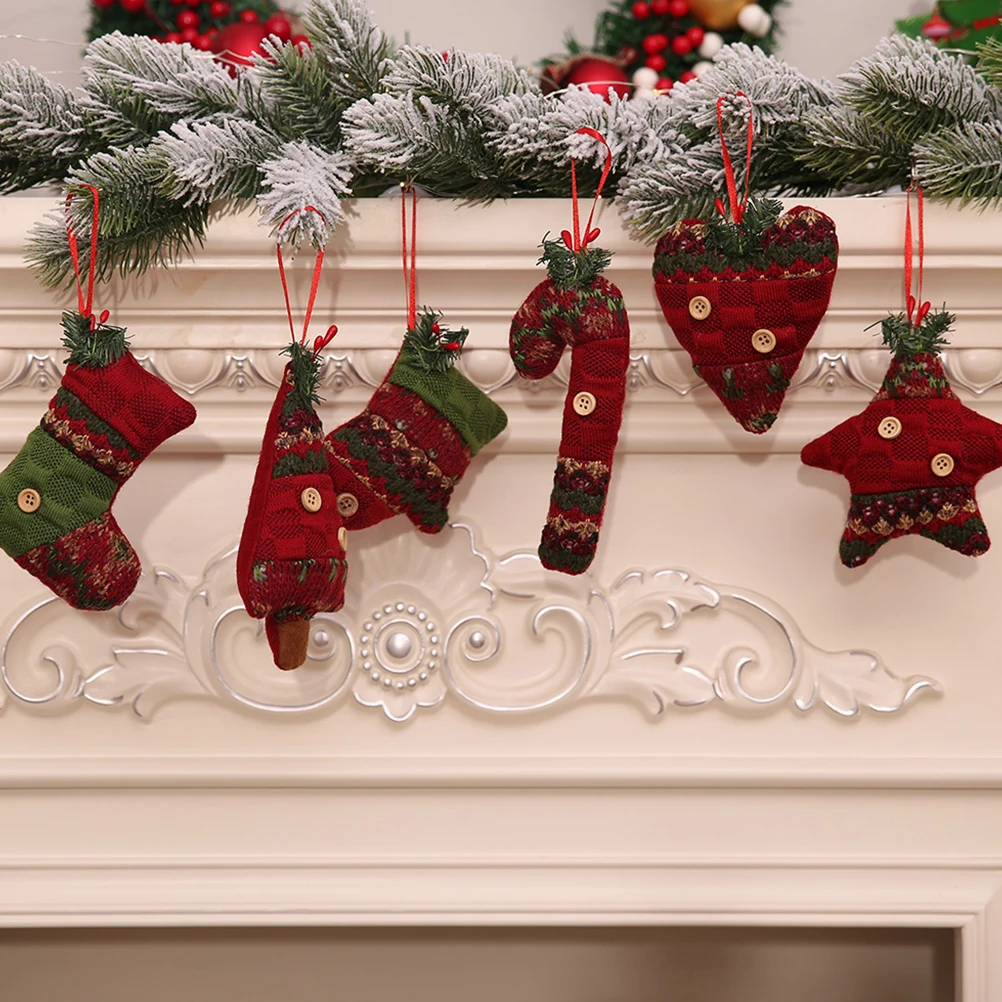 

5pcs Christmas Cloth Hanging Pendants Decorations For Tree Party Ornament Xmas Accessories Sturdy Light Festive Home Decoration