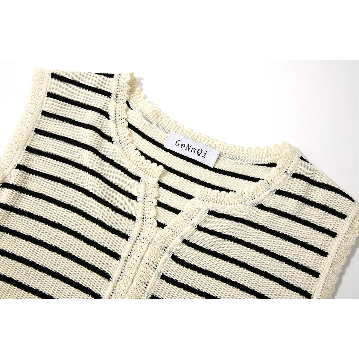 GeNaQi Sommer Neue Sle frauen Svel Streifen Gestrickte Dr Vintage Lazy Faion Lange Dr Casual Lose Taille Design