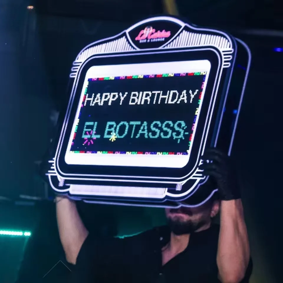 Bar Phone APP Programmle Digital Screen VIP Glorifier Display Bottle Presenter LED Marquee Message n Board For Nightclub
